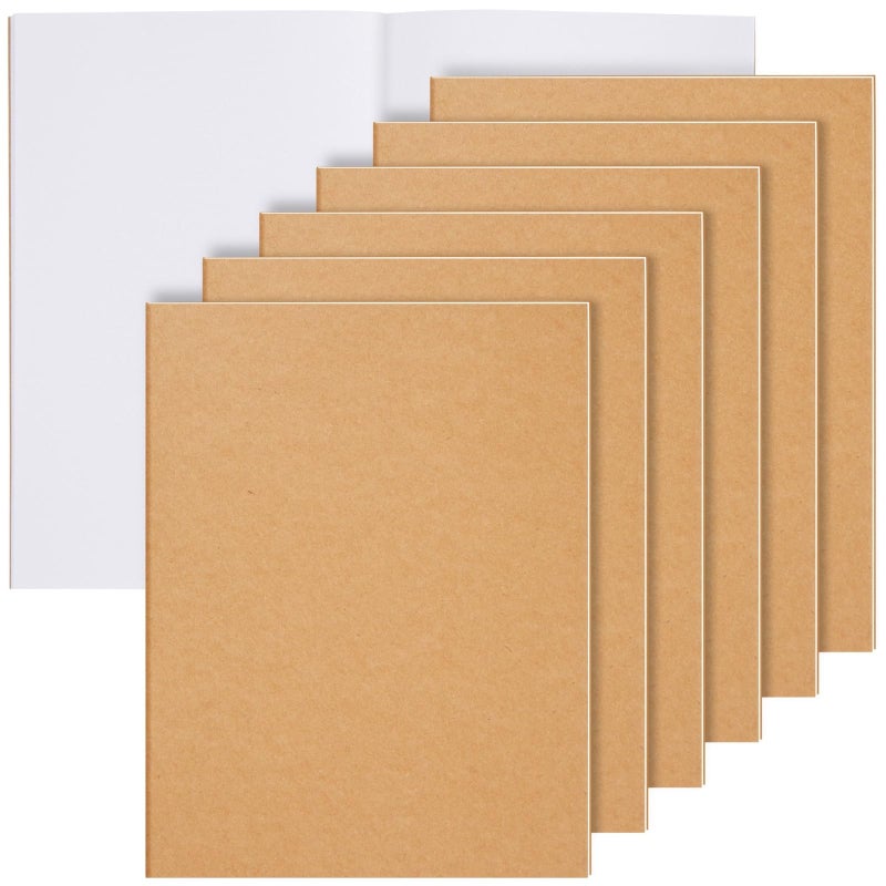 Paper Junkie 6 Pack Large Bulk Sketchbook Journals, Blank Books Notebooks for Kids, Students, Office Supplies (8.5x11 In Journaling Notebooks) - Image 1